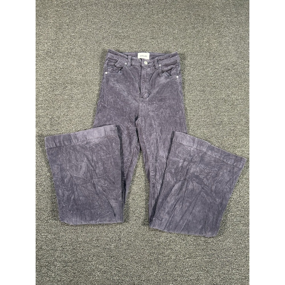 Rolla's Pants Women 26x31 Purple Corduroy Eastcoast Flare High Rise Stretch